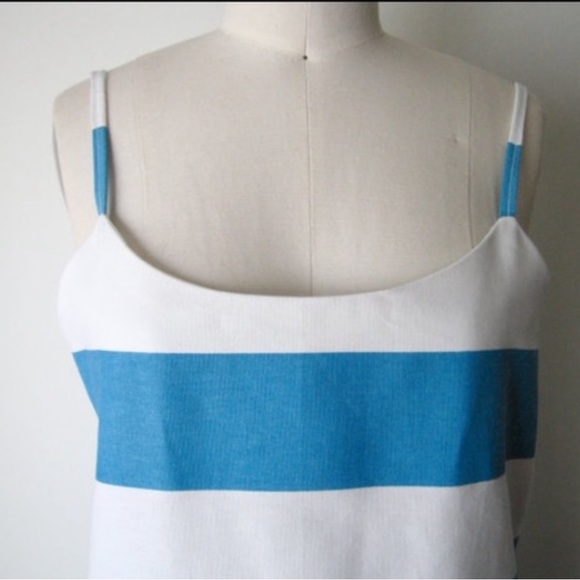 Blue and white striped handmade dress - Picture 4 of 4